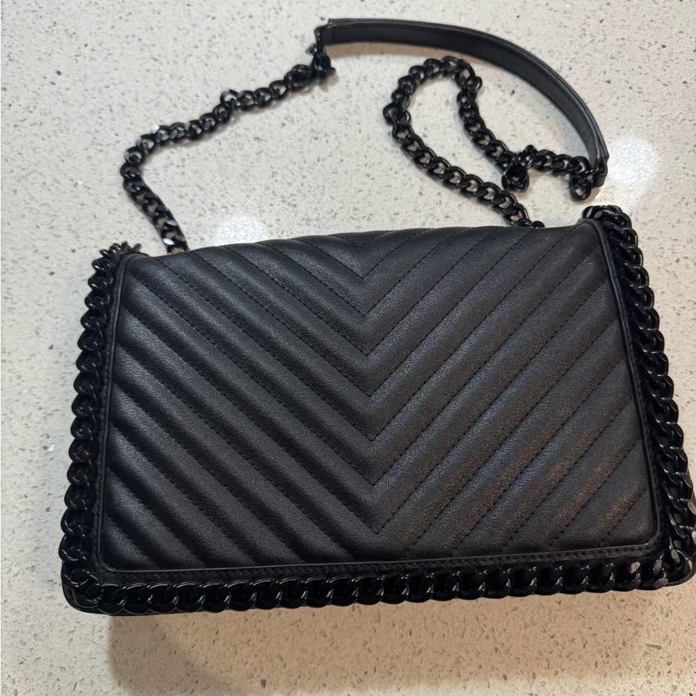 Aldo Black Chevron Crossbody Bag